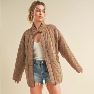 RARE LIKE NEW! Free People Dolman Quilted Knit Jacket Coat Womens Tops Size M